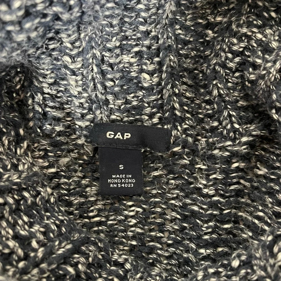 GAP Navy Blue & White Marled Cowl Neck Pullover Knit Sweater Small Women’s - Picture 10 of 11